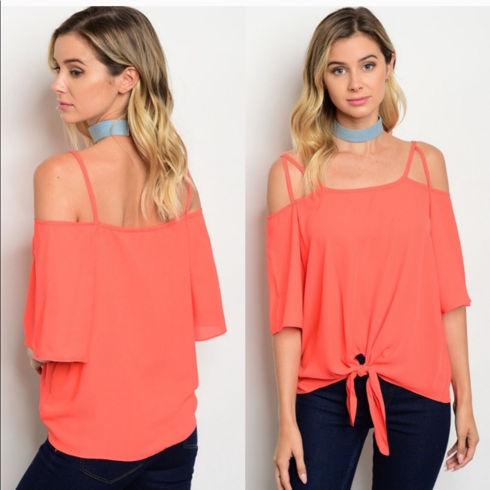 NWT Orange Tie Top. So cute! Multiple sizes.